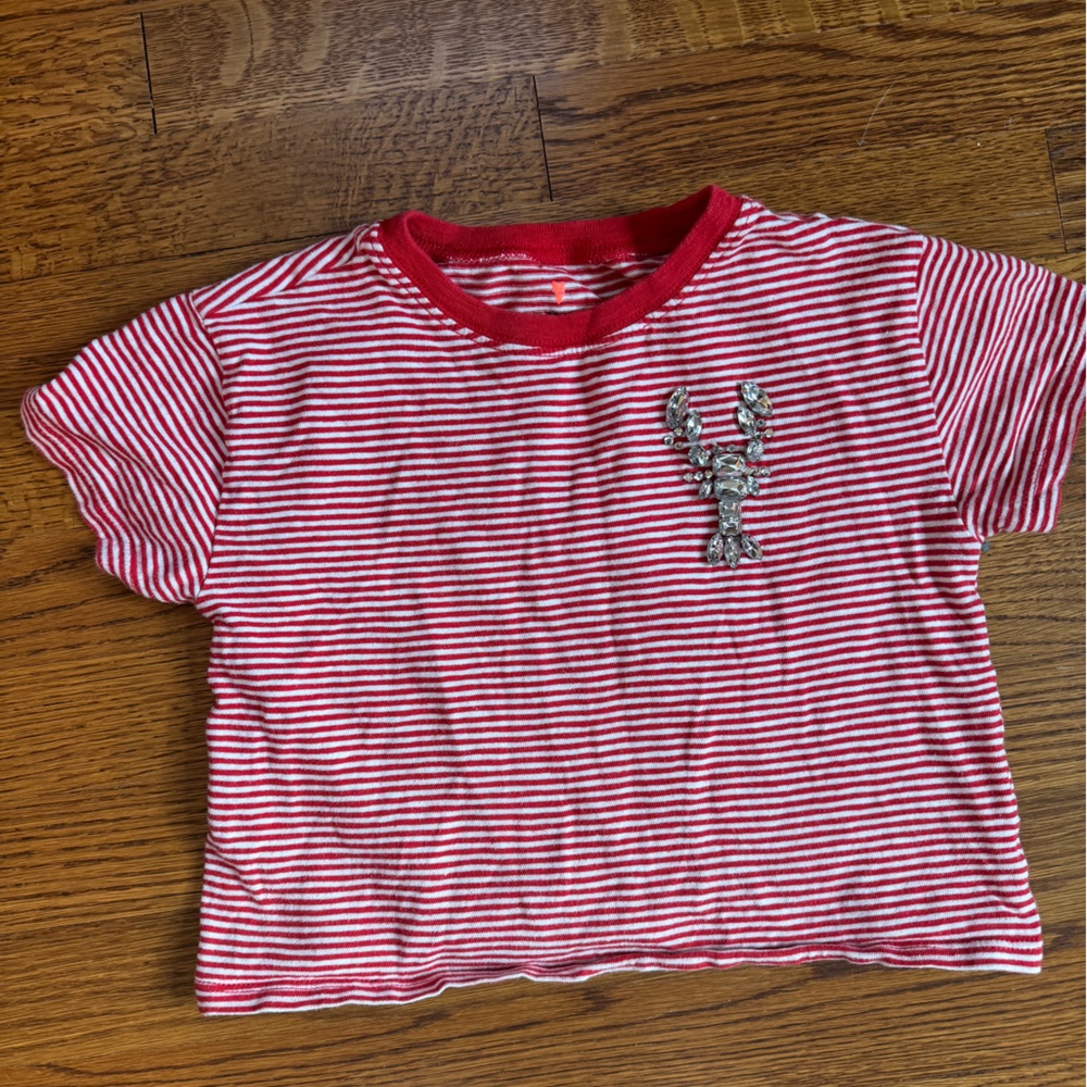 Crewcuts Red and White T shirt